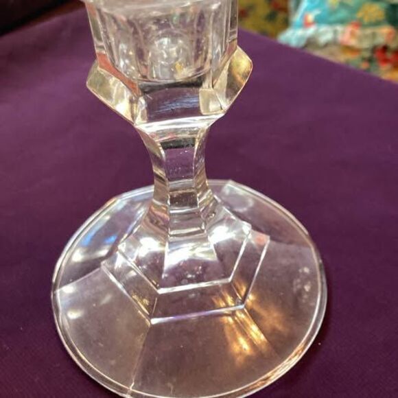Clear Glass Candle Holder - Picture 1 of 3
